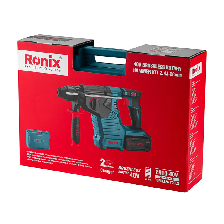 دریل بتن کن شارژی رونیکس مدل 8910-40V ظرفیت ۳ کیلوگرم